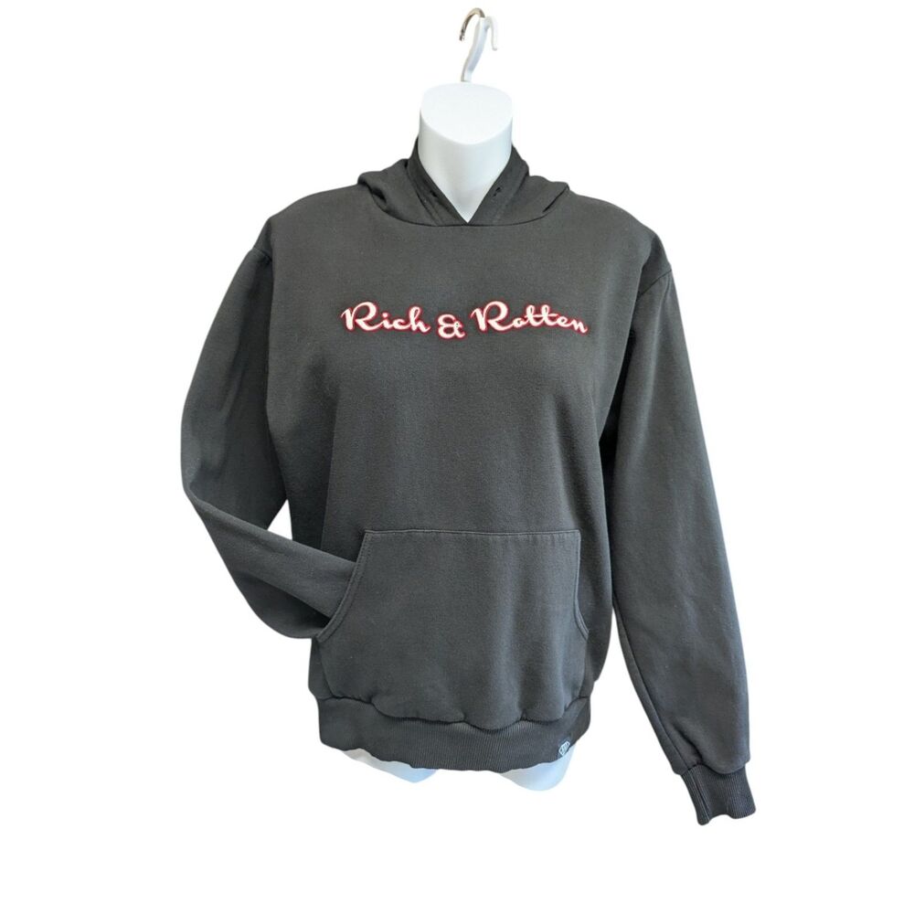 Rich & Rotten Streetwear Lifestyle Hoodie Sweatshirt Black Size XS